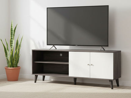Amidon - TV Stand, With 2 Storage Shelves And 1 Cabinet