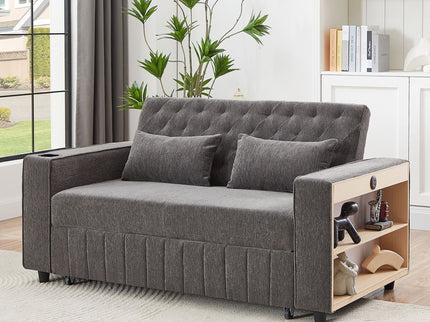 Pull-Out Sofa Bed Convertible Couch With Adjustable Backrest For Living Room
