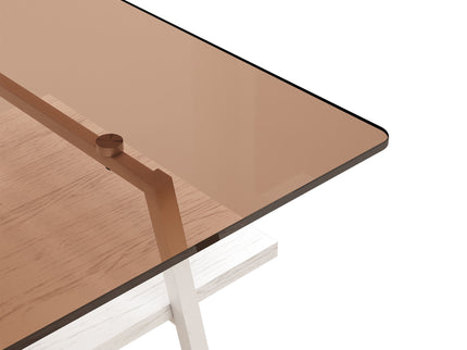 Rectangle Coffee Table, Tempered Glass Tabletop Modern Table For Living Room