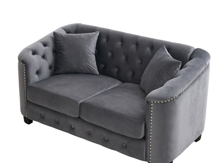 Modern Chesterfield Sofa With Tufted Backrest For Living Room