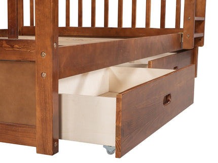 Bunk Bed With Ladders And 2 Storage Drawers