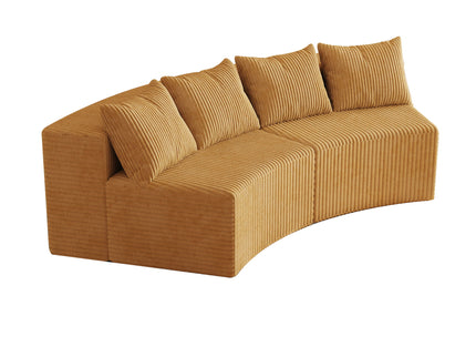 Curved Sectional Sofa With 4 Pillows, Modular Semi Circular Design