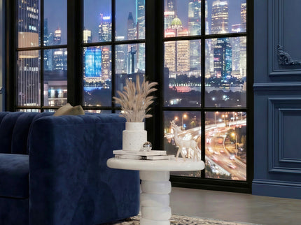 Stacked Cobblestone End Table