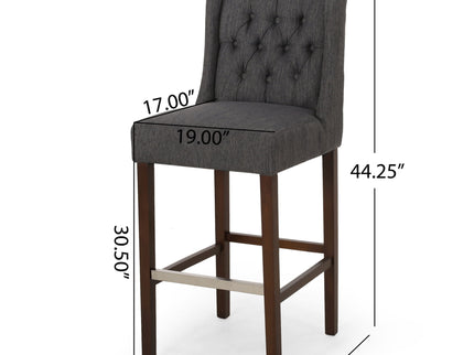 Solstara - Upholstered Dining Barstool With Button Tufted And Wing Back