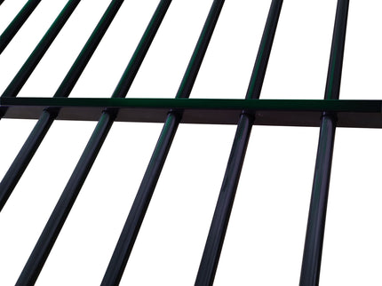 Triple Bunk Bed, Full Size With Sturdy Metal Frame And Safe Stairs - Black