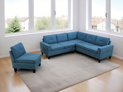 Modular L - Shaped Sectional Sofa 6 Seater 4 Piece Couch With Chaise