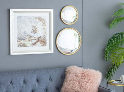 Round Mirror, Circle Mirror With Iron Frame For Living Room Bedroom Vanity Entryway Hallway
