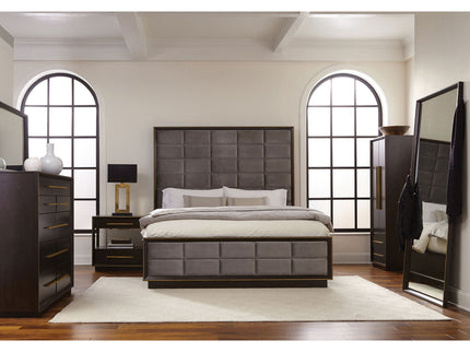 Prescott - 8 Drawer Dresser With Mirror - Smoked Peppercorn Brown
