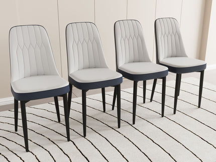 Modern Dining Chair With Cushions And Metal Legs