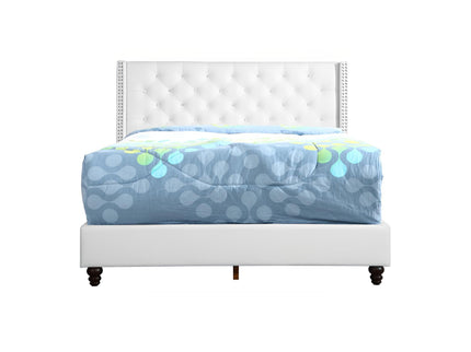 Upholstered Nailhead Trim Chic Bed