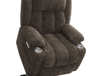 Beca - Upholstered Power Lift Recliner With Cupholders And USB Charging