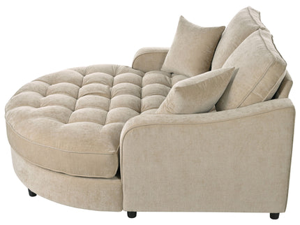 Modern Chaise Lounge Upholstered Sofa Couch With Tufted Seat And Detachable Pillows For Living Room
