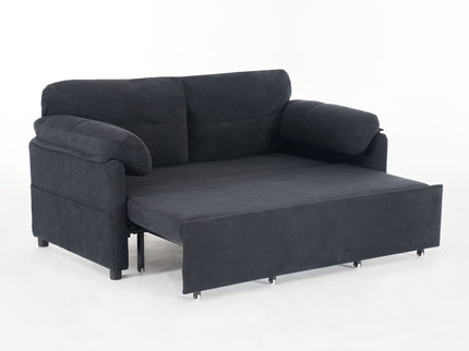 Convertible Pull Out Sofa Bed Queen Size, 3 In 1 With Side Storage