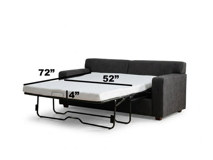Loveseat Sleeper Sofa With Full Size Pull Out Bed, 2 Seater Convertible Couch For Small Apartments - Gray