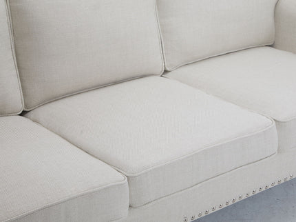 Rolled Arm Sofa With Nailhead Trim With Wooden Legs