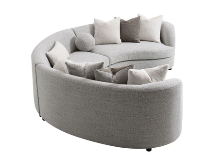 Ivria - Boucle Sectional Sofa With 9 Pillows - Gray