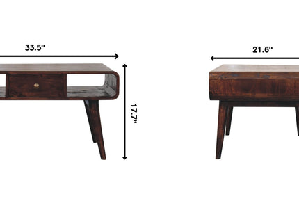 Solid Wood Curved Coffee Table