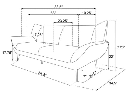 Logan - Flared Arm Sofa Sofa - Teal Blue