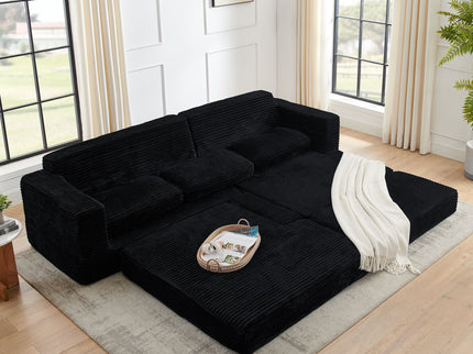 Modern Minimalist L Shape Modular Sectional Sofa, Couch