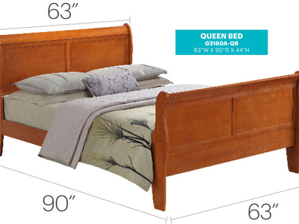 Louis Phillipe - Panel Sleigh Bed