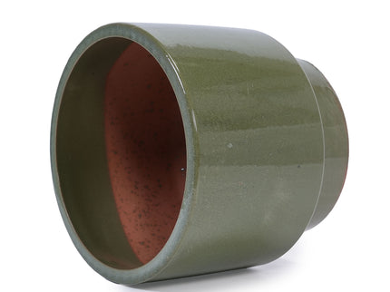 3 Pieces Ceramic Flowerpot, Planter For Patio, Garden Or Windowsills - Antique Light Green