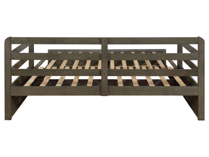 Twin Long 2 Drawer Daybed With Extendable Trundle, Storage Drawers, Fits Standard Mattress - Gray