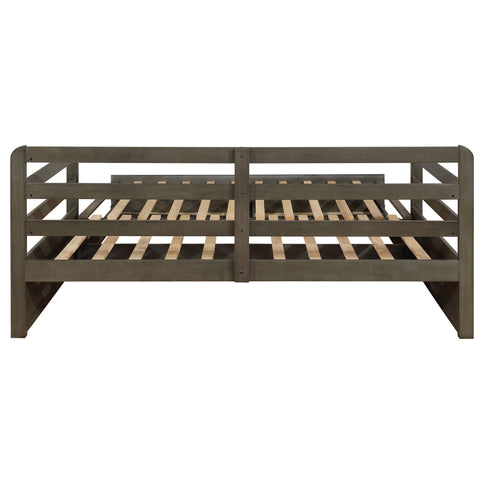 Twin Long 2 Drawer Daybed With Extendable Trundle, Storage Drawers, Fits Standard Mattress - Gray