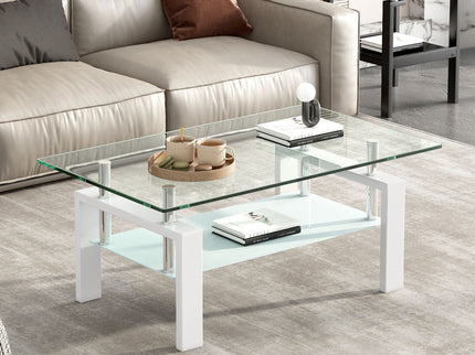 Tempered Glass Table With Storage