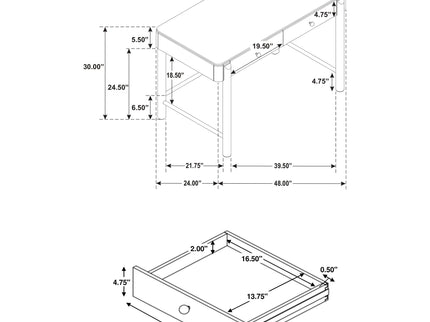 Benson - 2 Drawer Vanity Desk Makeup Table - Sand