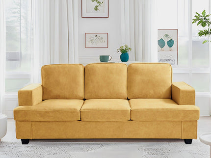 Modern Sofa, Comfortable 3 Seater Couch With Deep Seating, Loose Back Cushions, Wide Arms