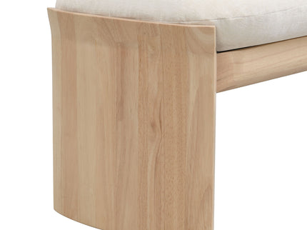 Footstool With Soft Cushion For Living Room - Beige / Natural