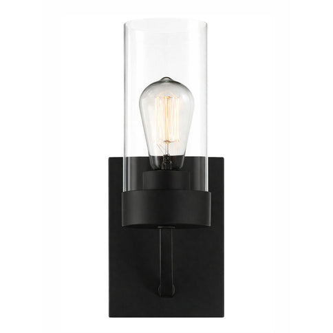 Zephyr - Single Light Sconce - Black / Clear