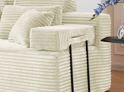 Sectional Sleeper Sofa & Storage Pockets, Modular Couch With Throw Pillows For Living Room