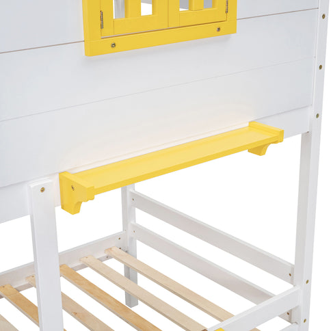 Bunk Bed With Playhouse Roof And Window