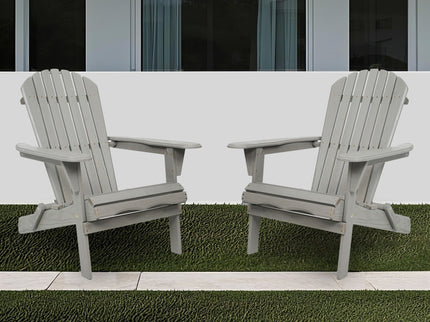 Lounge Patio Chair For Garden Outdoor Wooden Folding Adirondack Chair (Set of 2) Solid Cedar Wood Lounge Patio Chair For Garden