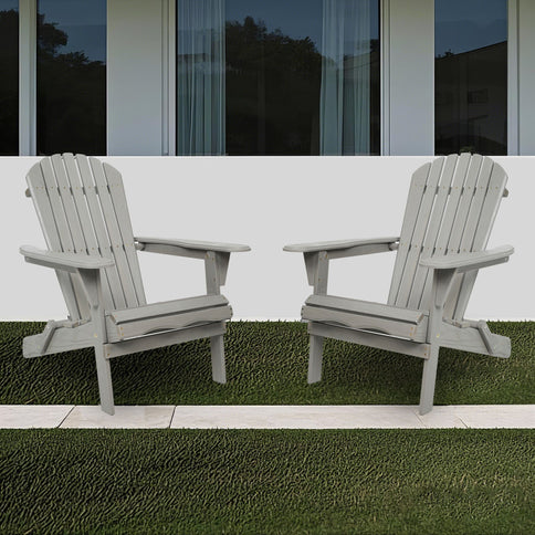 Lounge Patio Chair For Garden Outdoor Wooden Folding Adirondack Chair (Set of 2) Solid Cedar Wood Lounge Patio Chair For Garden