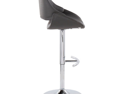 Fabrico - Contemporary Adjustable Bar Stool With Rounded T Footrest (Set of 2)