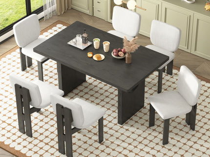Dining Table Set For 6 With Upholstered Chairs