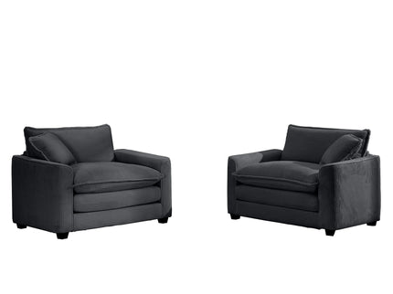 Modern Classic Fabric Single Chair Deep Seat Sofa With Pillow