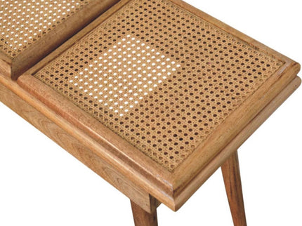Larissa - Triple Accent Cane Bench - Beige