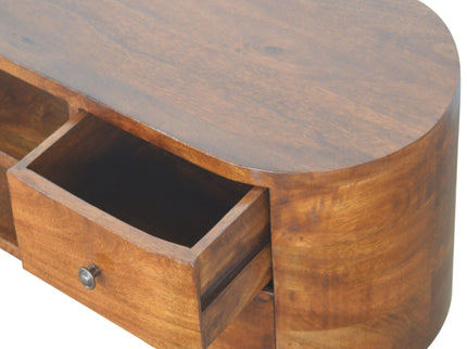 Solid Wood Rounded Entertainment Unit