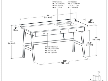 Rylie - Desk - Natural Aged Brown