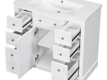 Modern Bathroom Vanity With Sink Combo, 6 Drawers And 1 Cabinet