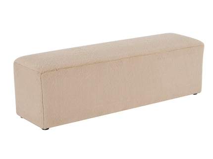 Long Plush Ottoman, Simple Footstool And Seat For Home Use - Almond