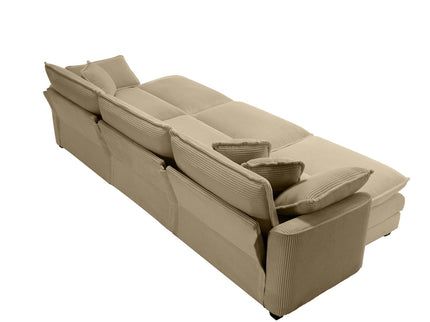 Oversized Modular Cushion Sofa With Ottoman, Low Back, Deep Seating Sofa Set