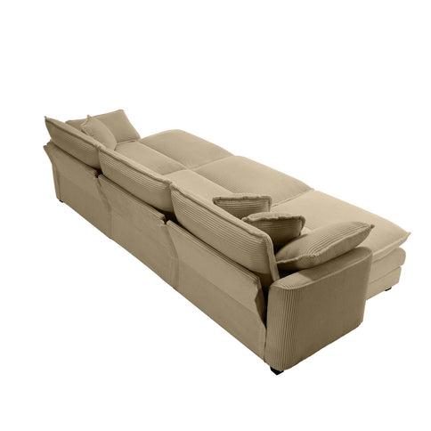 Oversized Modular Cushion Sofa With Ottoman, Low Back, Deep Seating Sofa Set