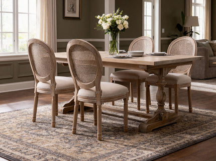 Dining Chairs, Upholstered With Round Back (Set of 2) - Beige