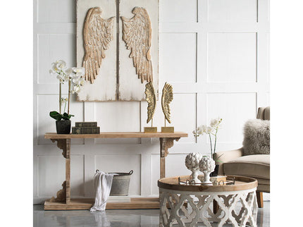 Feather Wing Wall Panels With Distressed, Rectangle Hanging Wall Art (Set of 2) - Multicolor