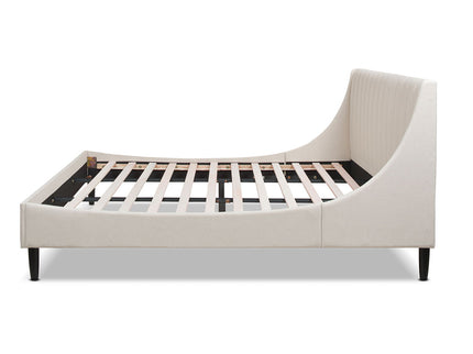 Aspen - King Vertical Tufted Headboard Platform Bed Set - Light Beige
