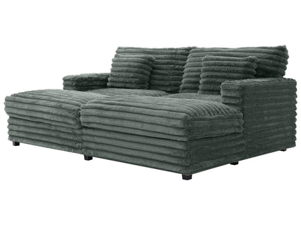 Oversized Double Chaise Lounge Sofa Bed With USB Ports And Cup Holders